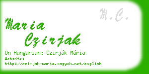 maria czirjak business card