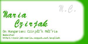 maria czirjak business card